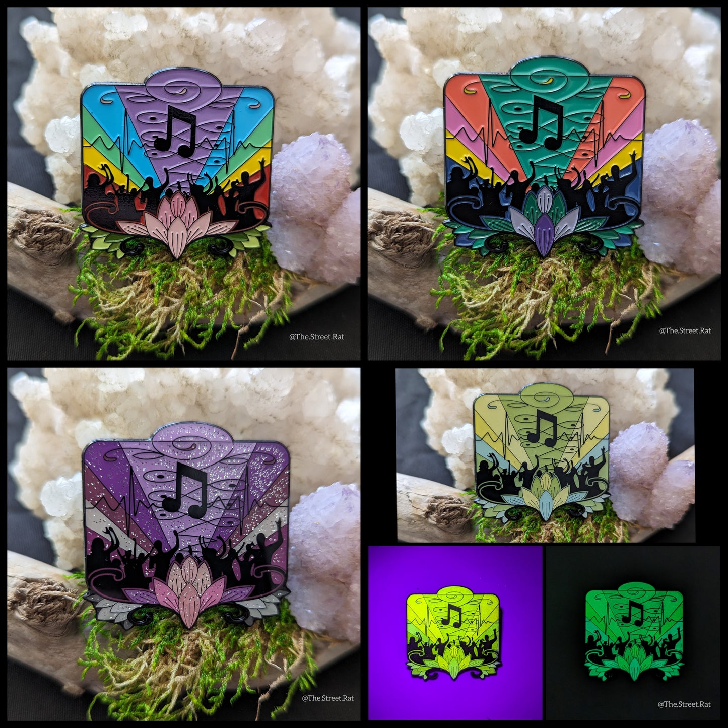 Music is Medicine - 4 version enamel pin set