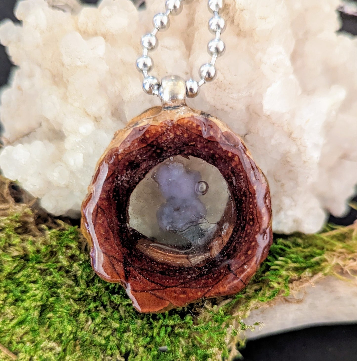 Pinecone & Amethyst Necklace