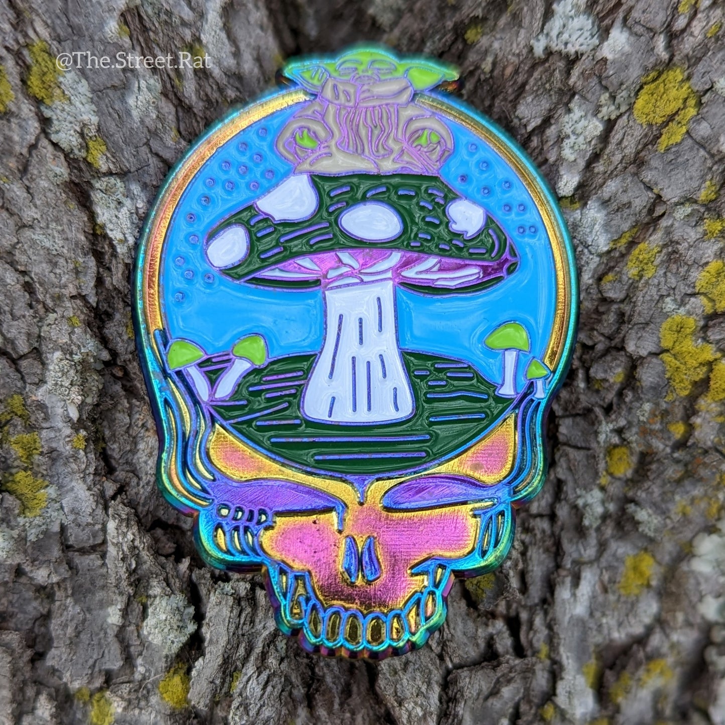 Baby Yoda Mushroom Stealie - Rainbow Version