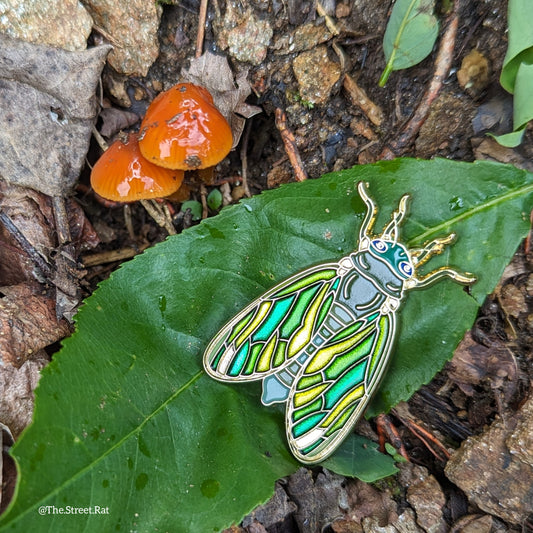Cicada enamel pin