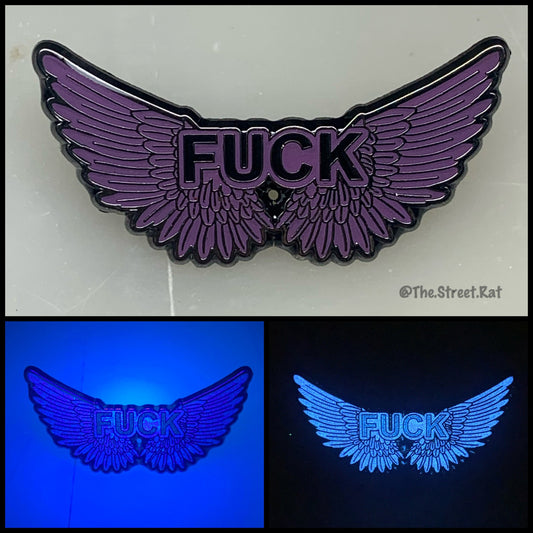 Flying F**k Pin - Purple - Glow in the dark