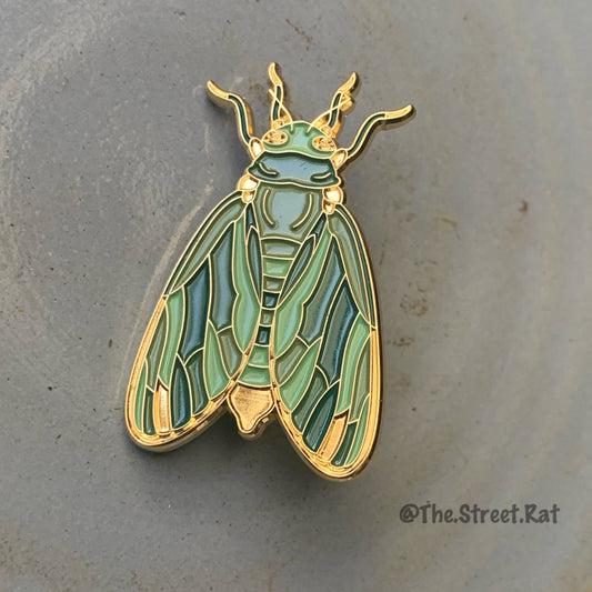 Jade Cicada enamel pin